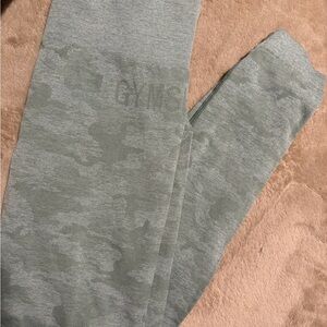 Sage green GymShark Seamless Camo Leggings